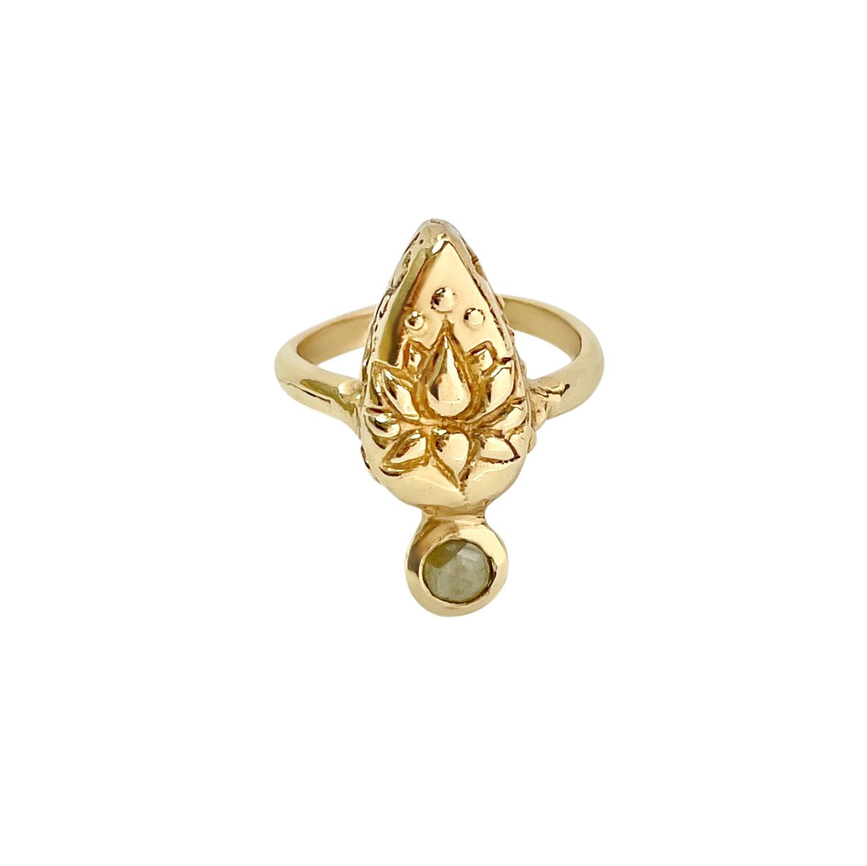 Lotus with Champagne Rose Cut Diamond