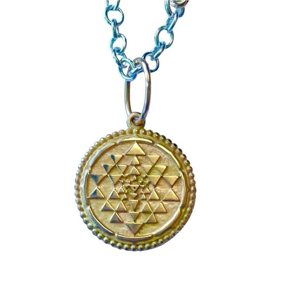 Small Double Sided Gold Shri Yantra