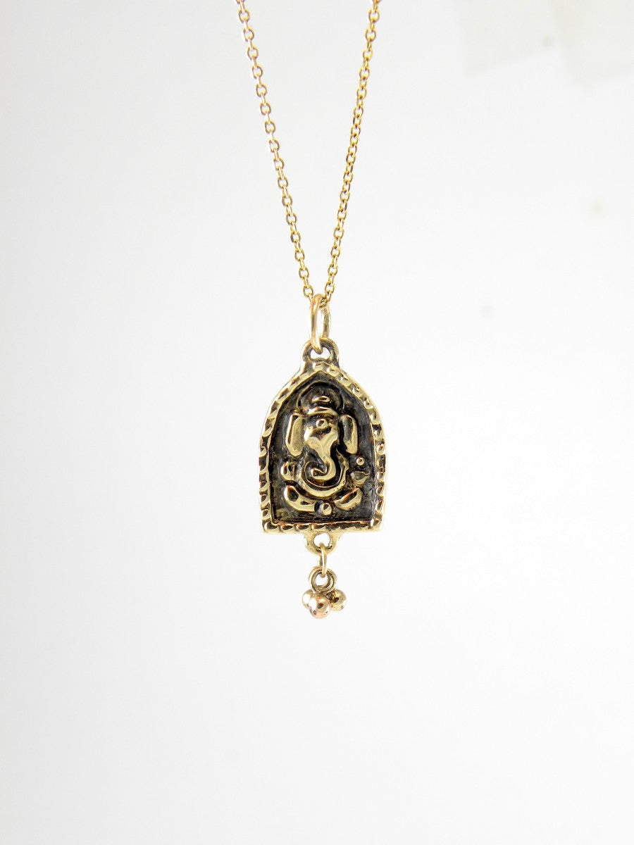 Ganesh Deity Necklace in 14k gold