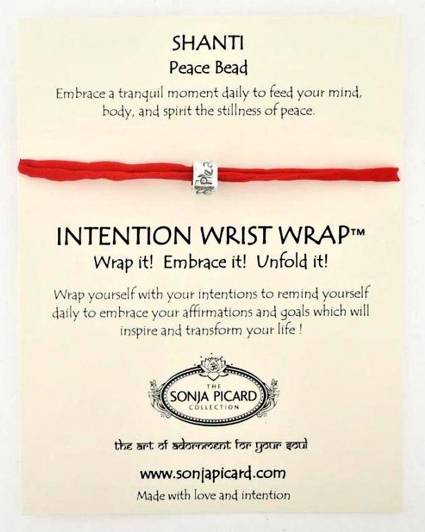 Shanti Peace Bead Wrist Wrap - Peace